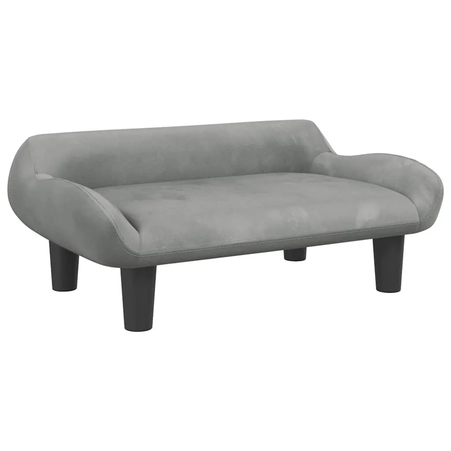 vidaXL Hundebett Hellgrau 70x40x24 cm Samt 171952