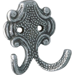 Brünierter Wandhaken 431 aus Eisen, ideal für Garderobe oder Küche.