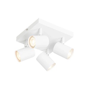 QAZQA Moderne Deckenleuchte Weiß 4 Flammig Verstellbar Quadratisch Jeana