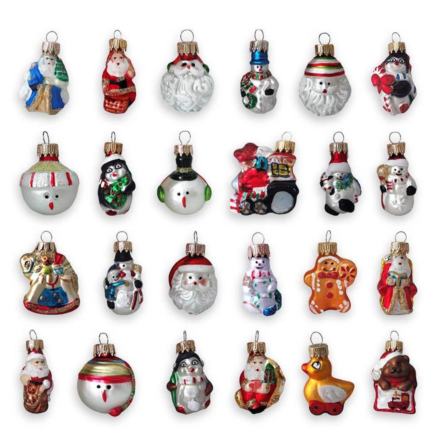 Krebs Glas Lauscha Weihnachtsornamente Mini-Figuren 24-tlg. 4cm