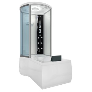 AcquaVapore Whirlpool-Duschkombination 100x170 mit Regendusche und Massagedüsen.