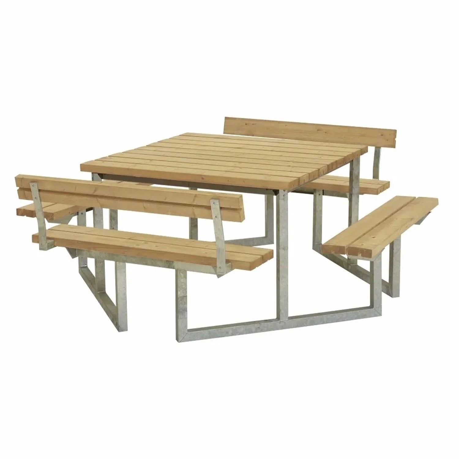 PLUS Gartenmöbel Sitzgruppe 204 cm Klappbar ThermoWood mit 2 Rückenlehnen