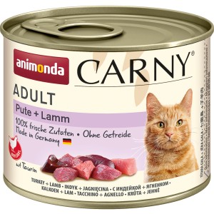 Carny Katzen-Nassfutter Adult Pute & Lamm, 200g Dose für ausgewachsene Katzen.