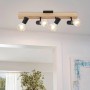 Eglo Townshend 3 Spotleuchte, 4-flammig, schwarz-braun, Holz, für E27 Leuchtmittel