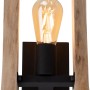 Wandleuchte Log von Just Light mit Holzdetails, 10W, Naturholz und schwarzer Fassung.