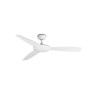 Weißer FARO Deckenventilator Islot 132 cm mit drei Flügeln und Fernbedienung.