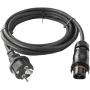 Schwarzes Anschlusskabel (5m) für Vale Balkonkraftwerk Mini-PV mit Schuko-Stecker und Stecker für Wechselrichter.