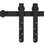 vidaXL Mini Schiebetürbeschlag Set, 152 cm, Carbonstahl, für Schranktüren.