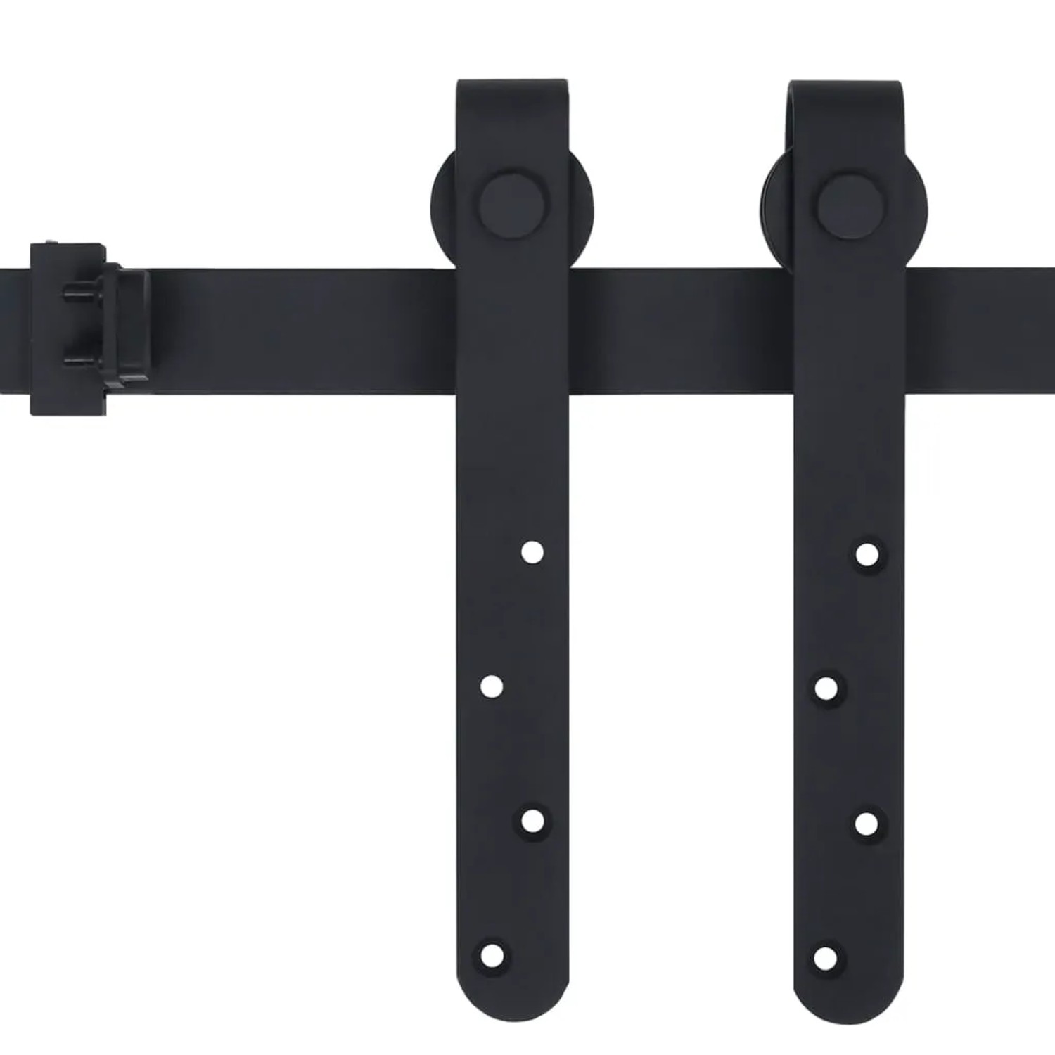 vidaXL Mini Schiebetürbeschlag Set, 152 cm, Carbonstahl, für Schranktüren.