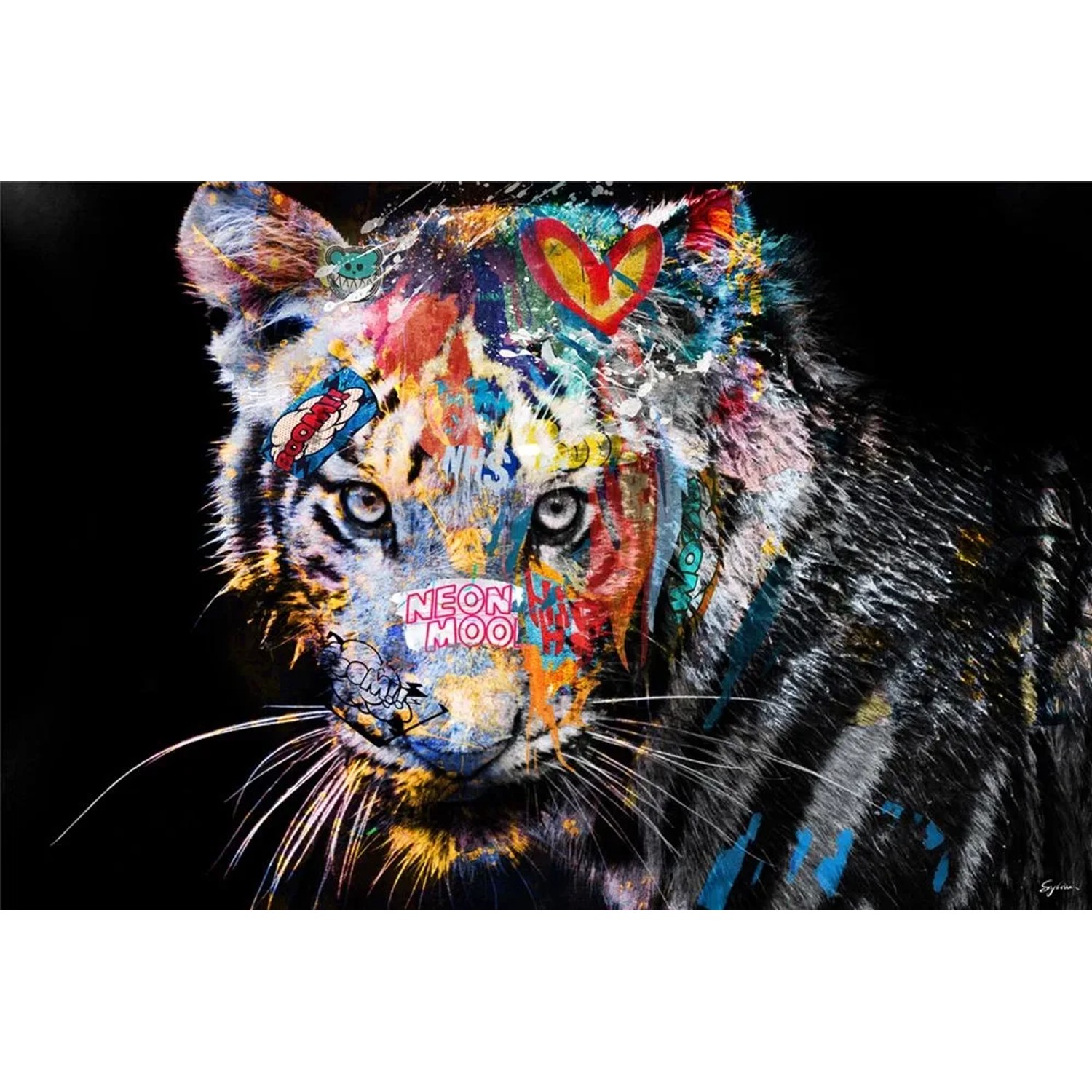 Art Universe Leinwandbild Comic Art Tiger 80 x 120 cm
