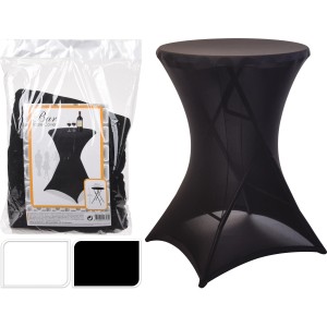 Schwarzer Standtisch-Bezug, 110x80 cm, für Stehtische bis 120 cm Höhe.