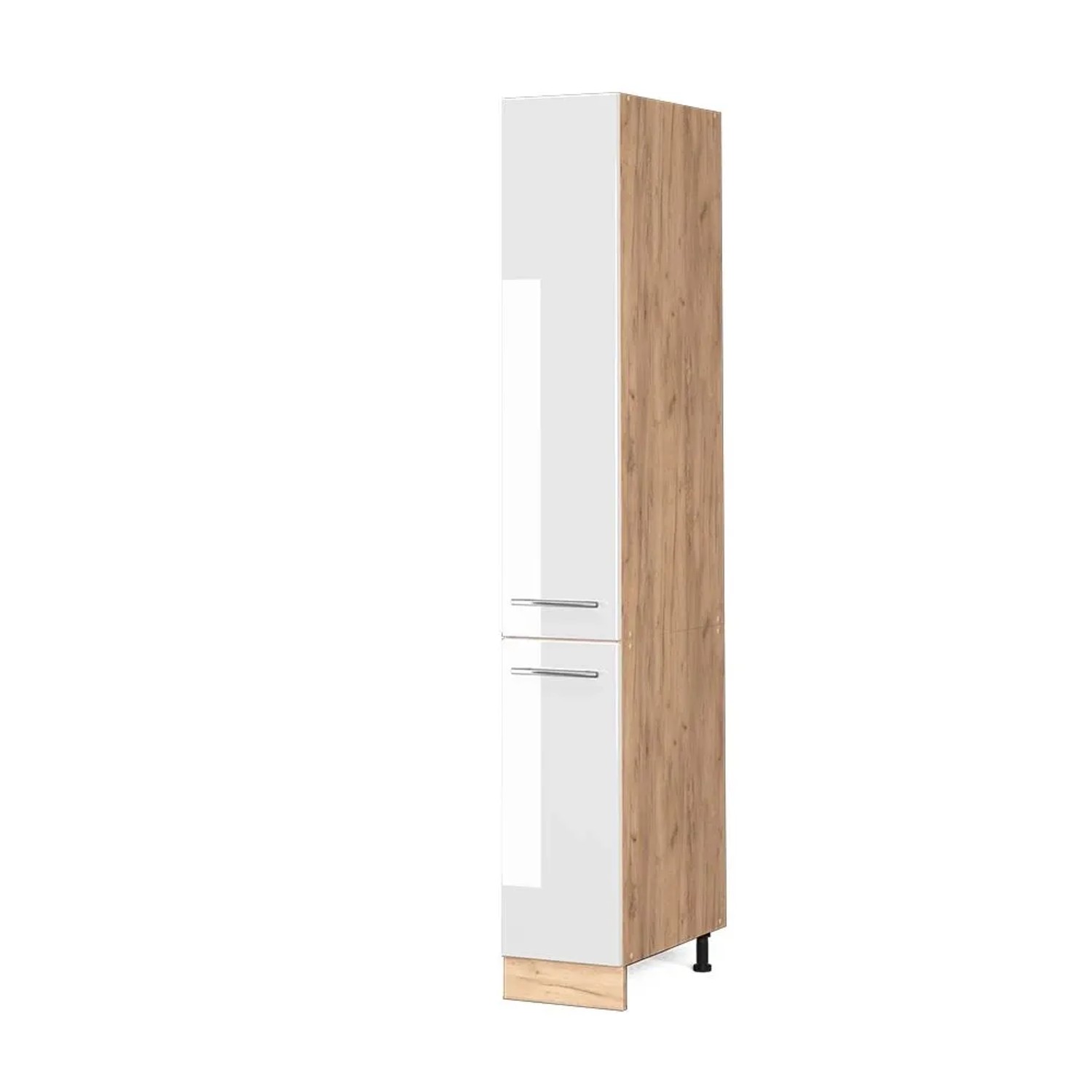 Vicco Apothekerschrank Fame-Line Weiß Hochglanz Goldkraft Eiche 30 cm