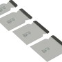 LUX-TOOLS Spachtelset, 4 Edelstahl Spachtel mit schwarzen Griffen in verschiedenen Größen.