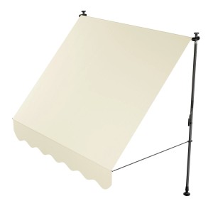 Beige Juskys Klemmmarkise Kapstadt 200x120 cm für Balkon und Terrasse.
