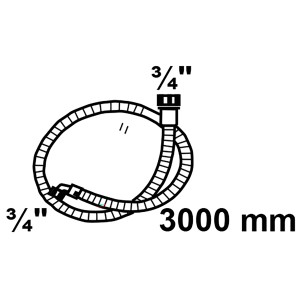 Kirchhoff Zulaufschlauch, 3 m, 3/4 Zoll Anschlüsse für Wasch- und Spülmaschinen.