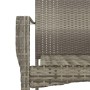 Detailansicht: Grauer vidaXL Gartenstuhl aus Polyrattan mit Armlehne, Teil der 7-tlg. Essgruppe.