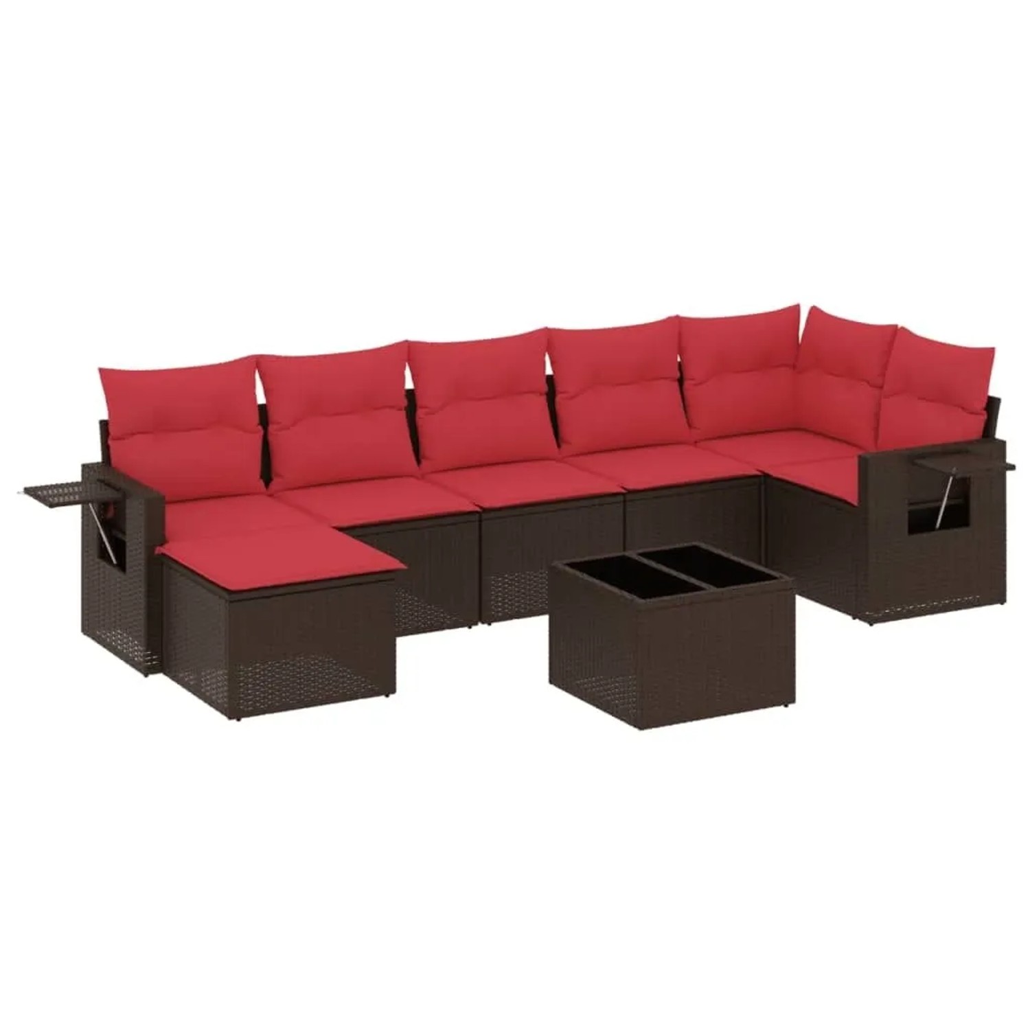 vidaXL 8-Tlg Gartensofa-Set mit Kissen Braun Polyrattan 3220493 günstig online kaufen