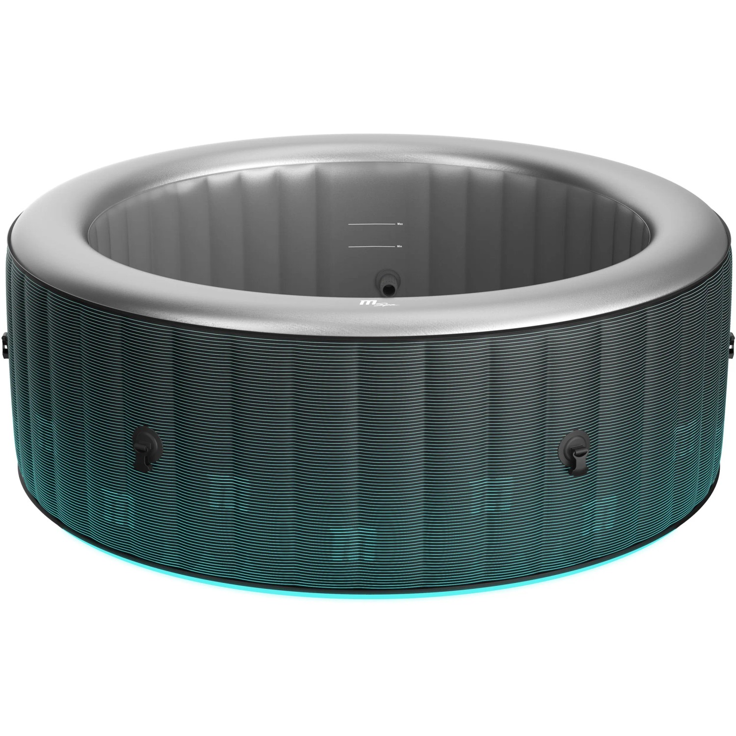 Runder MSpa Comfort Starry AirJet Whirlpool mit Hydromassage und LED-Beleuchtung.