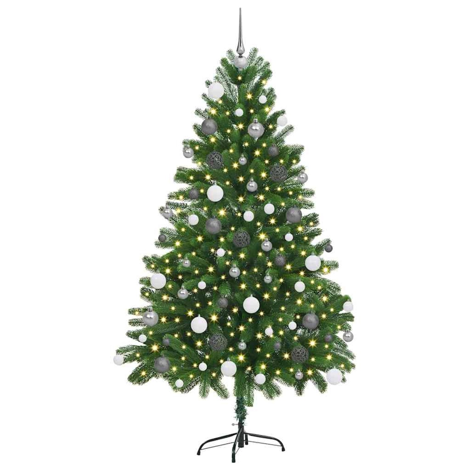 vidaXL Weihnachtsbaum mit 300 LEDs mit Ständer Grün 180 cm PE 3396330