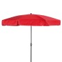 Roter Doppler Balkonschirm Sunline, Ø 150 cm, mit Knickfunktion für flexible Beschattung.