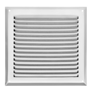 SOTECH Aluminium-Lüftungsgitter 190 x 190 mm Edelstahloptik Aufschraubbar mit Insektenschutz