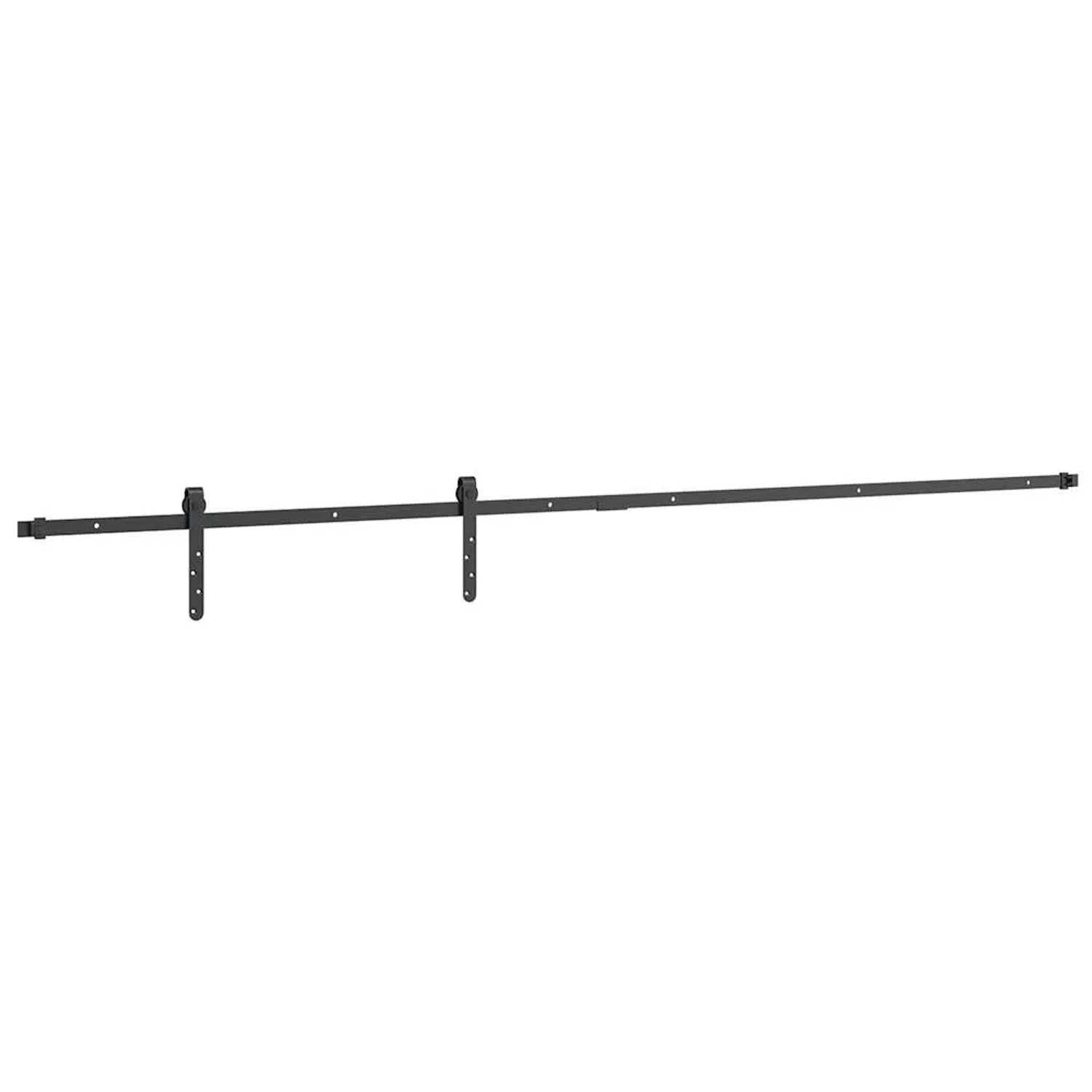 vidaXL Schiebetürbeschlag Set 213cm, Karbonstahl, schwarz. Für Schranktüren bis 25kg.