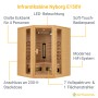 Artsauna Infrarotkabine Nyborg E150V aus Hemlockholz mit Eckbank für 4 Personen.