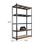 Schwarzes PROREGAL Schwerlastregal Giant Ragnar mit 5 MDF-Platten, 200x120x50cm, Fachlast 175kg.