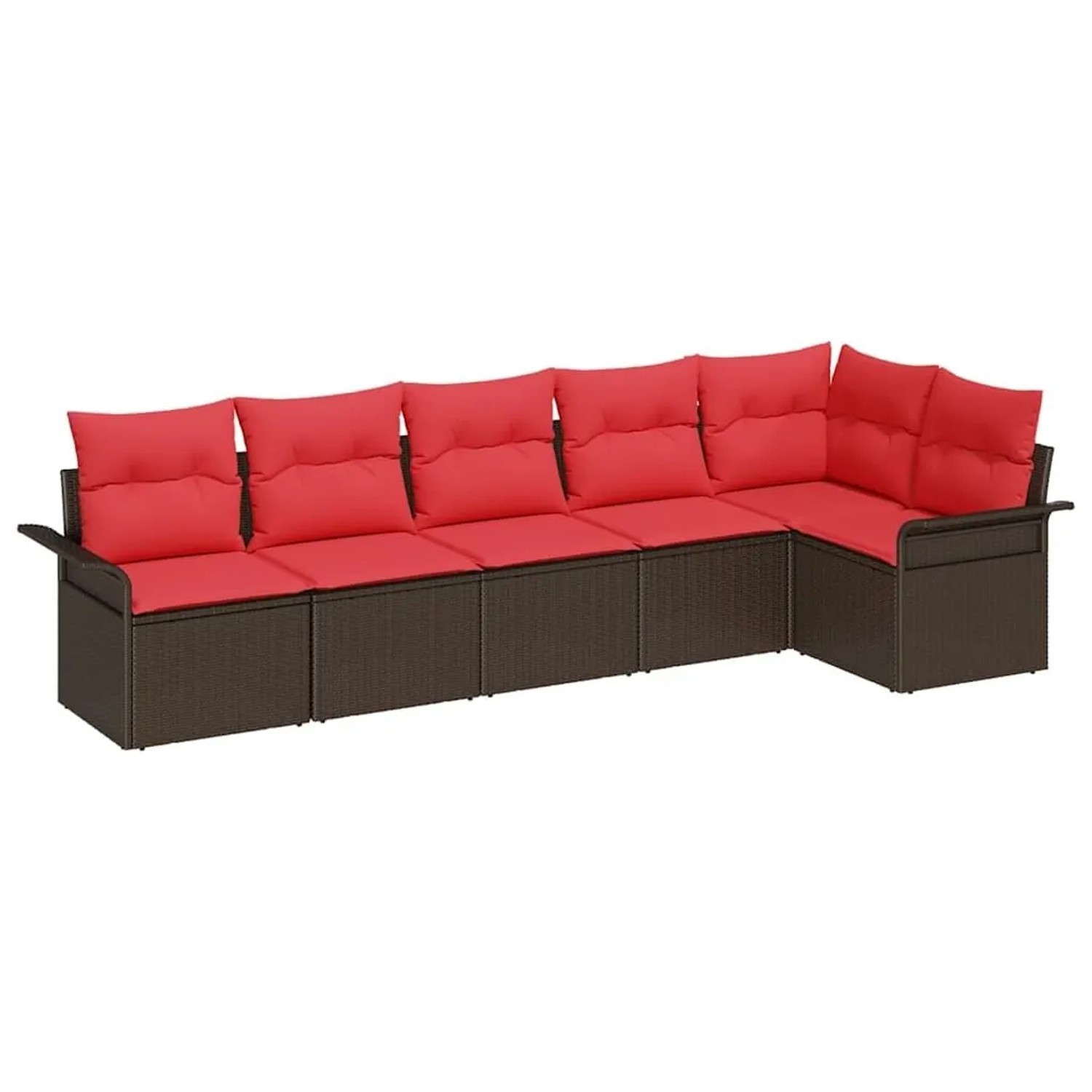vidaXL Gartensofa-set mit Kissen 6 Stk Braun Poly-Rattan 3345384