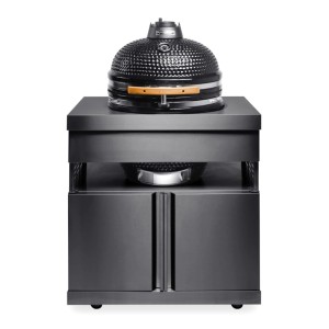MyOutdoorKitchen Kamado Modul Black Collection: Schwarze Outdoorküche mit Kamado Grill.
