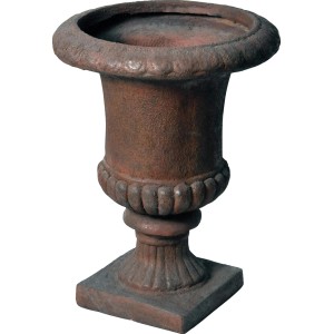 Rostfarbener M Collections Pflanzkasten French Vase Ø 40 cm aus Fibreclay.