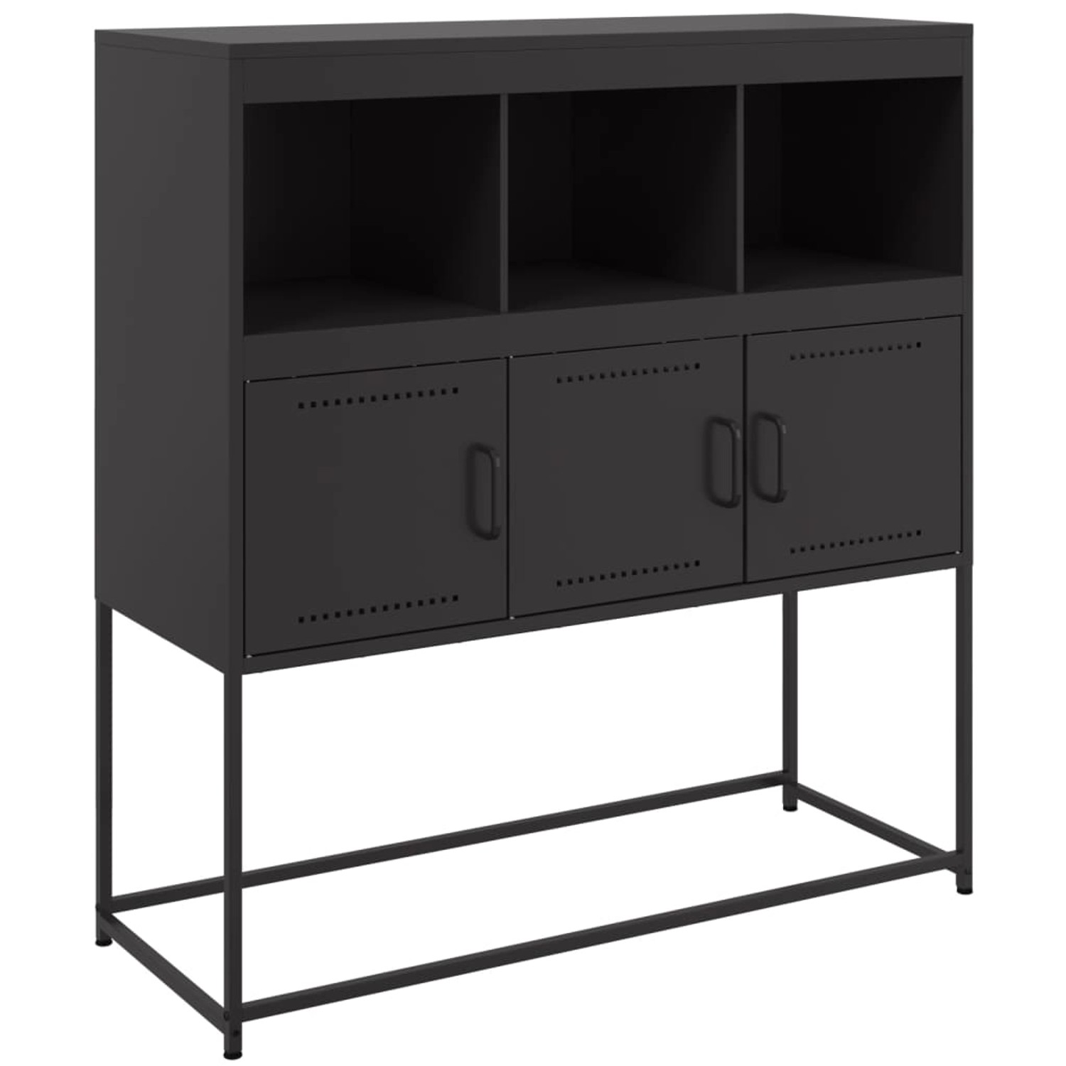 vidaXL Sideboard Schwarz 100,5x39x107 cm Stahl 846590 günstig online kaufen