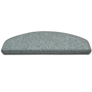 Hellgraue, halbrunde KARAT Stufenmatte Carlton Treppenmatte, 23,5x65 cm.