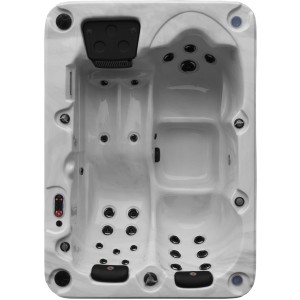 Canadian Spa Whirlpool Montreal, fester Whirlpool für 3 Personen mit Düsen und Steuerung.