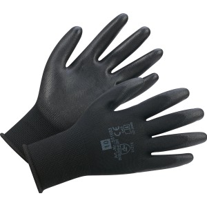 Schwarze LUX PU Arbeitshandschuhe, 3er Pack, Größe 10, für optimalen Schutz bei der Arbeit.