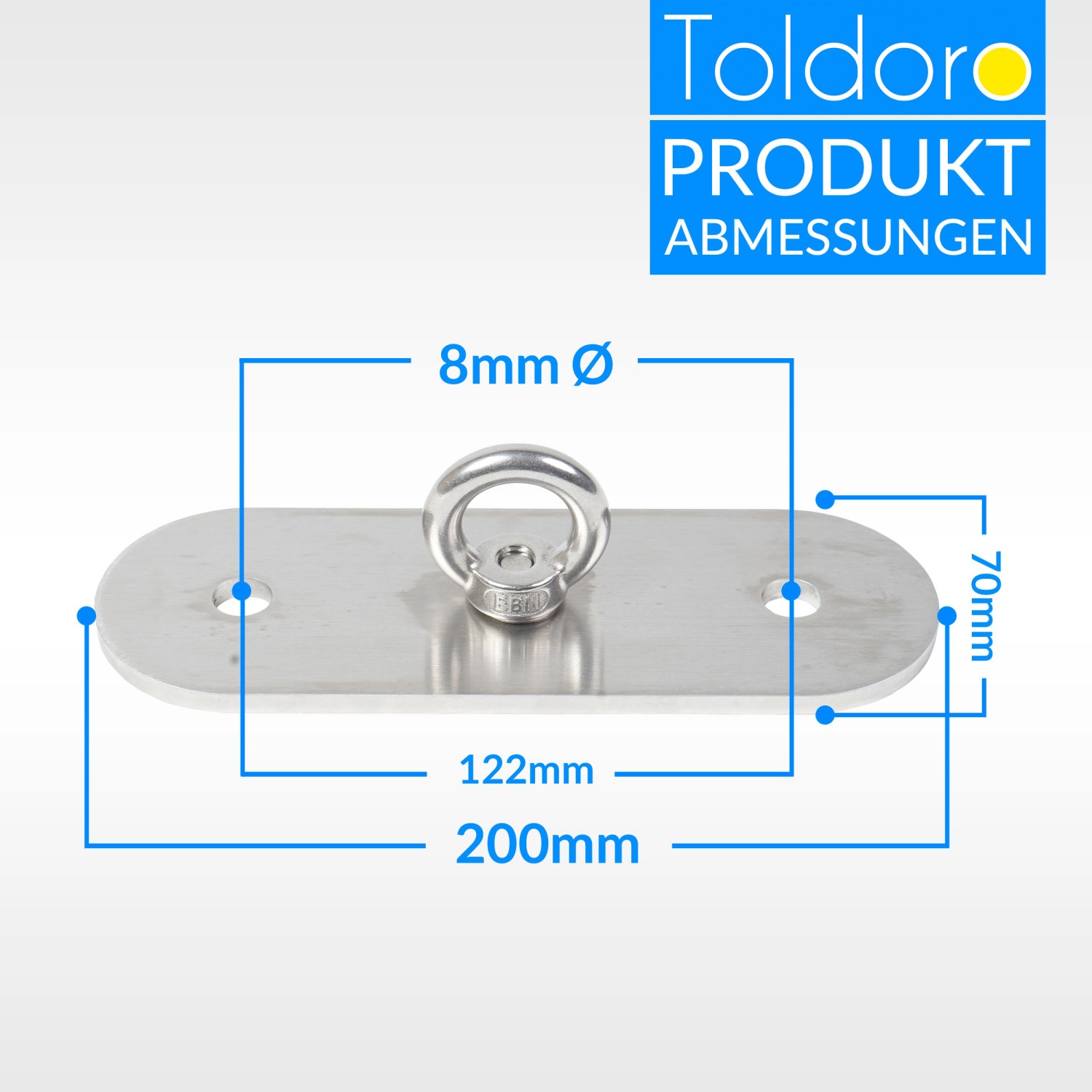 Toldoro Edelstahl Wandhalter Deckenhalterung für Sonnensegel