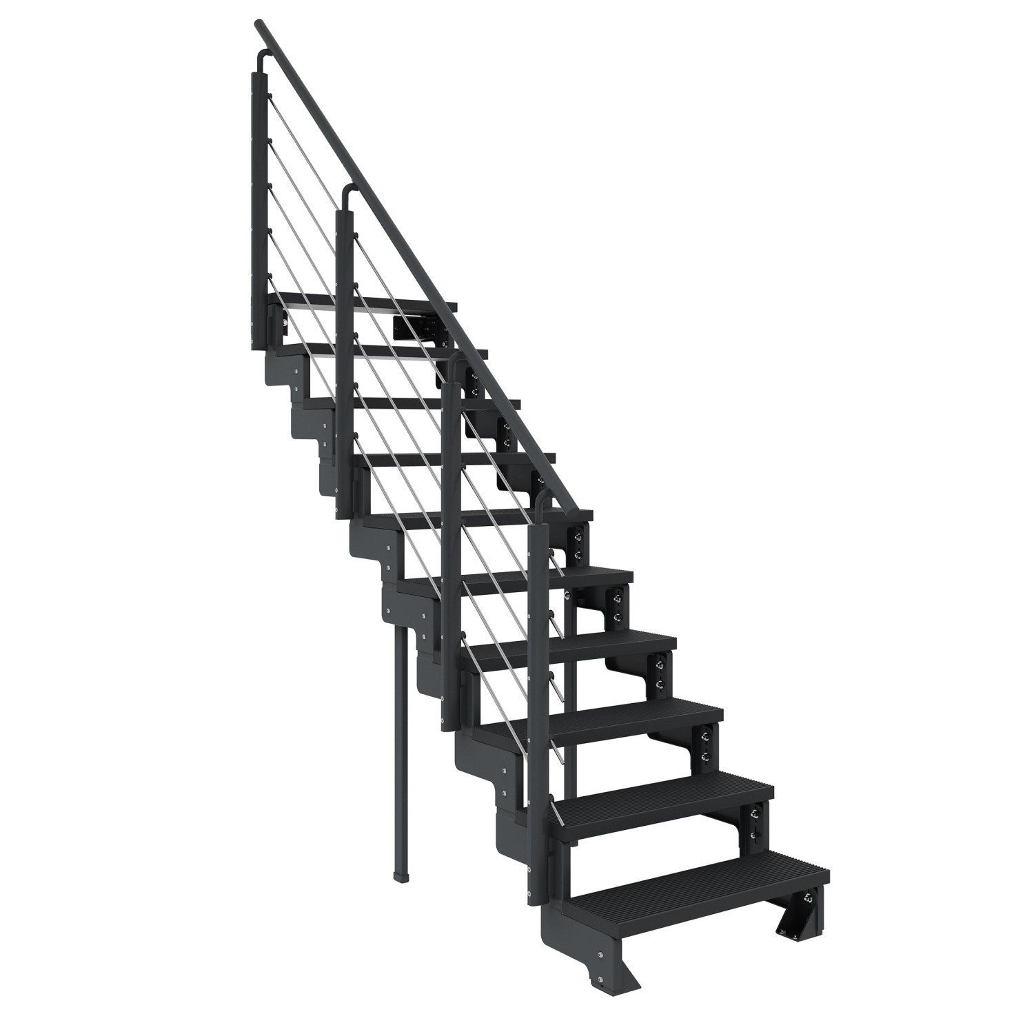 Dolle Außentreppe Gardentop Anthrazit 10 Stufen 100 cm Anthrazit inkl. Geländer