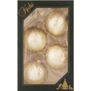 Krebs Glas Lauscha GmbH Christbaumkugeln Weihnachtskugeln Glas Ø 7cm 4 Stück gold/Zweigen
