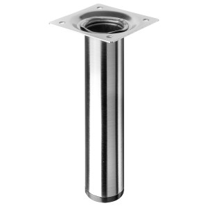 Hettich Tischbein, Ø 30 mm, 150 mm hoch, Edelstahl-Optik, für Möbel.