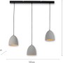 Moderne Paul Neuhaus Pendelleuchte Eton in Betonoptik, 3-flammig, 100x120 cm, ideal für Esszimmer.