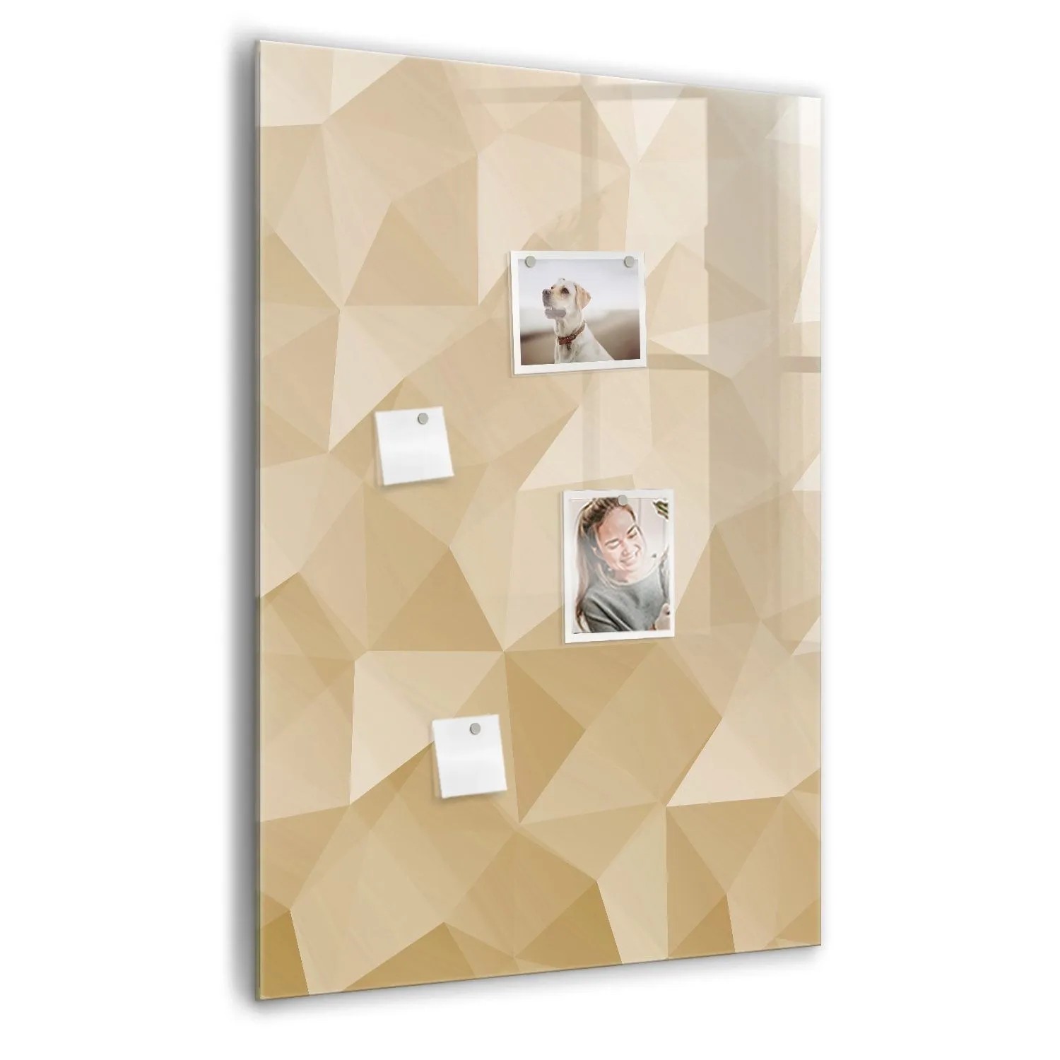 Tulup Magnetische Glastafel Abstrakte Dreiecke 70x100 cm Magnettafel Mit Marker Beschreibbar Schwarzer Marker Magnettafe...