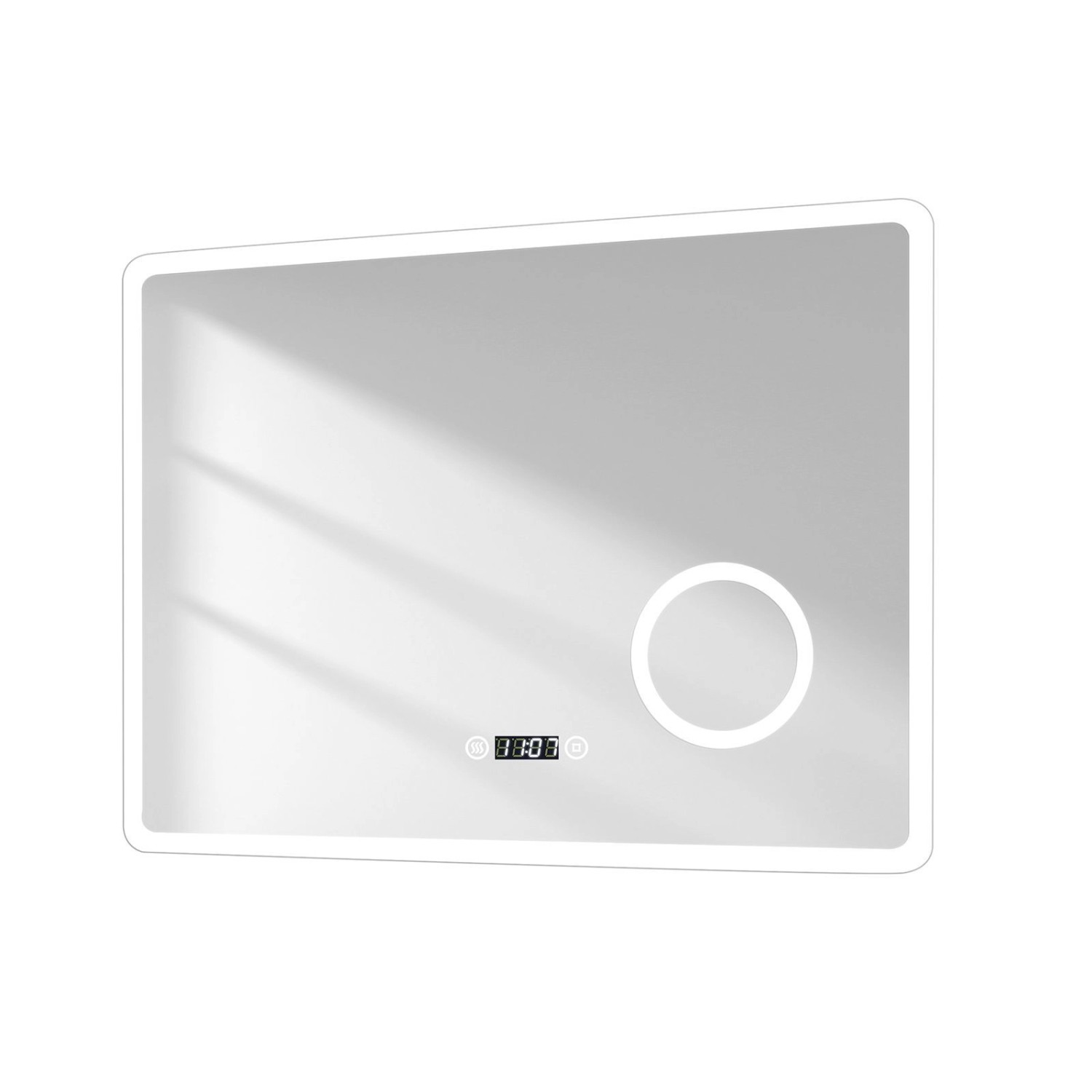 Emke Badspiegel mit 3-fache Vergrößerung 80 x 60 cm LED Spiegel mit Beschla günstig online kaufen