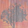 Dekorativer Türvorhang Sunrise mit Baum-Motiv und Sonnenuntergang, 200x90 cm.