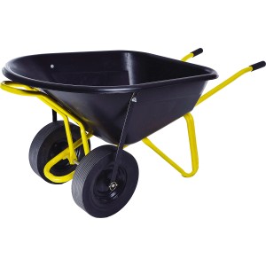 Garten- und Bauschubkarre mit 160 l Mulde und pannensicheren Reifen, Tragkraft 220 kg.