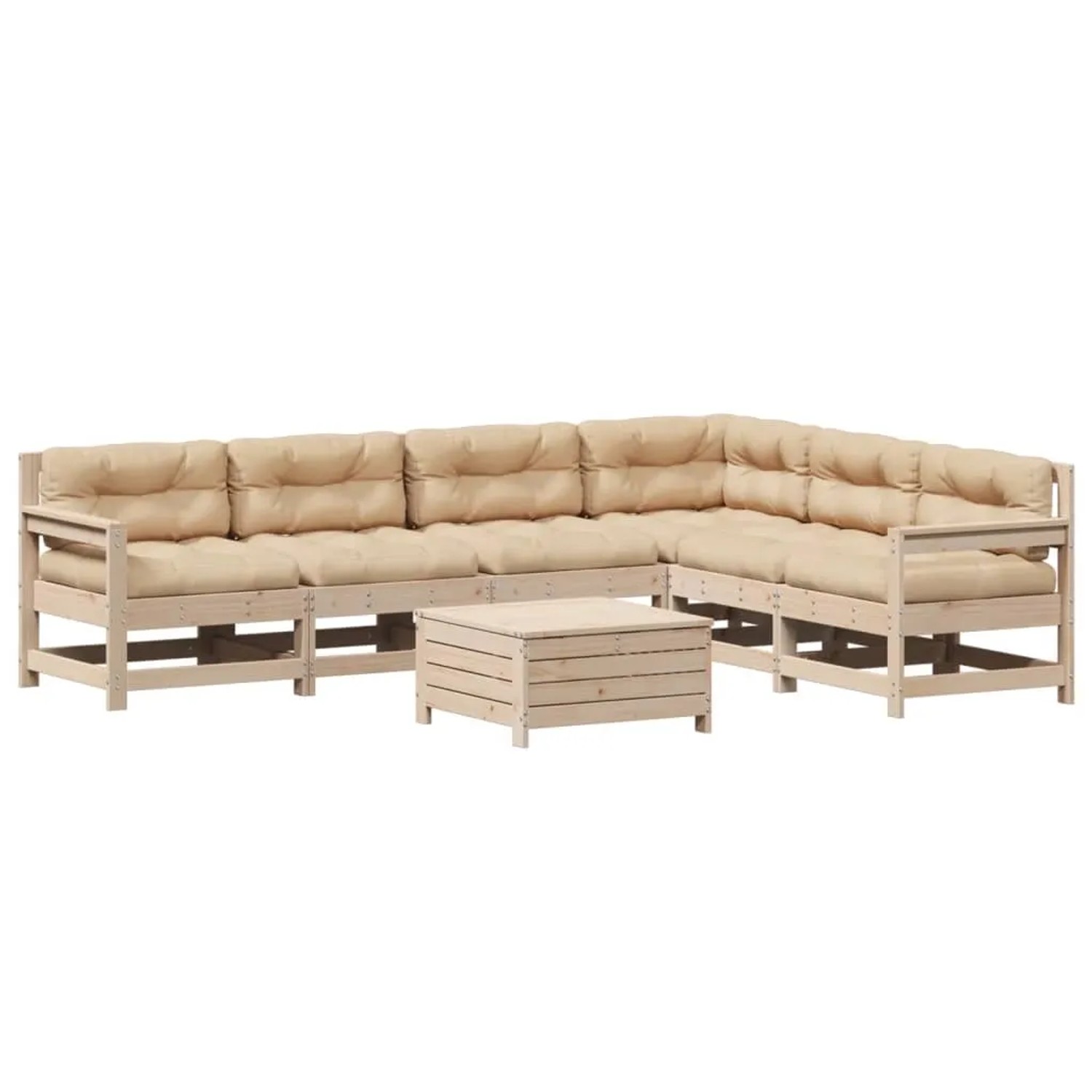 vidaXL 7-Tlg Garten-Lounge-Set mit Kissen Massivholz Kiefer 3250900 günstig online kaufen