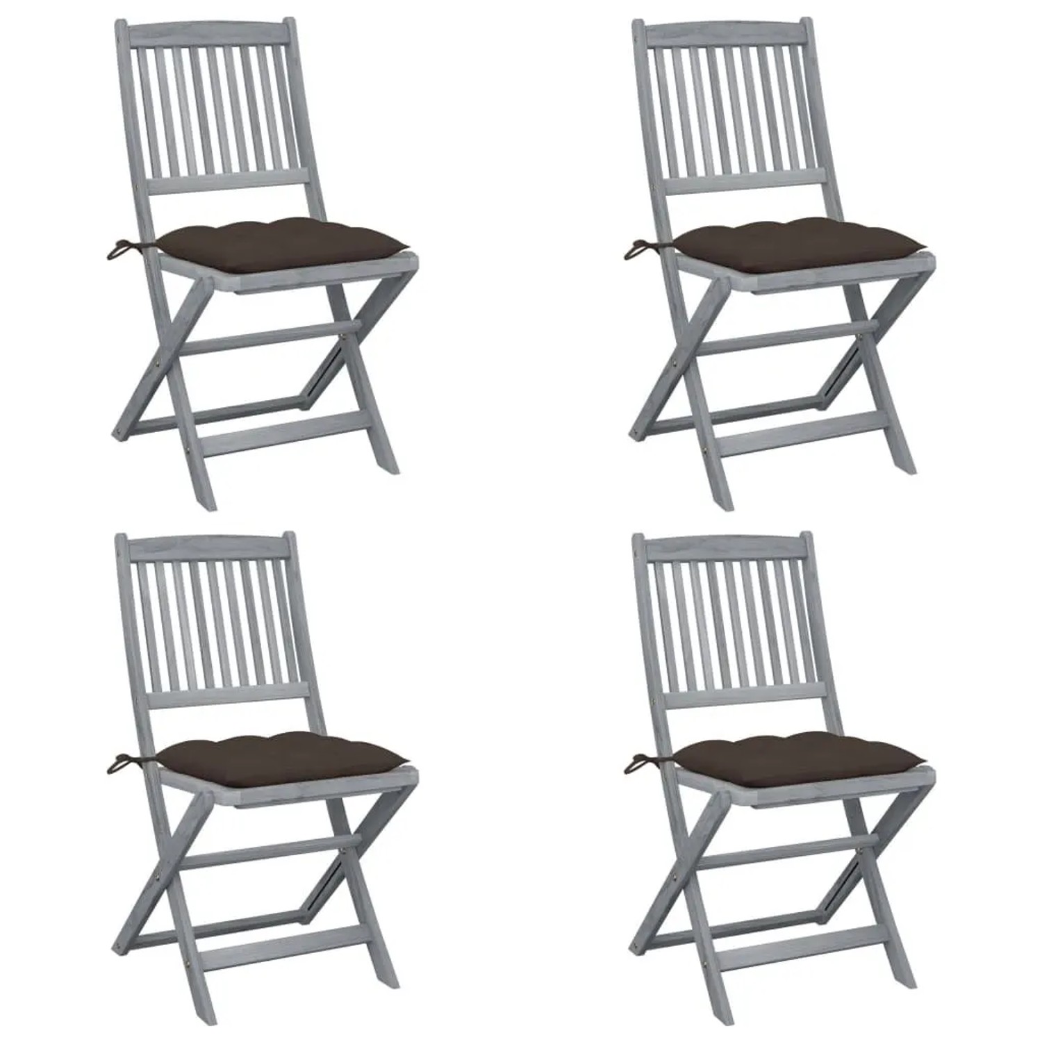 vidaXL Klappbare Gartenstühle 4 Stk mit Kissen Massivholz Akazie 3064586 günstig online kaufen