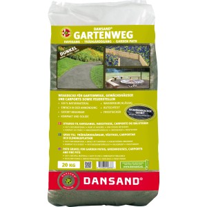 Dansand Gartenweg Wegedecke dunkel, 20 kg Sack für wasserdurchlässige Gartenwege.