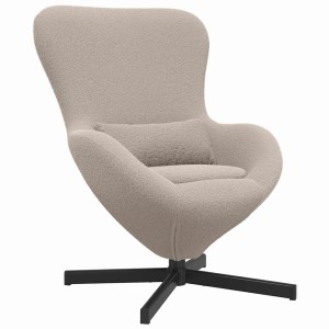 Hellgrauer vidaXL Eiersessel mit Drehfunktion und Stahlfuß. Gemütlicher Loungesessel für Wohnzimmer.