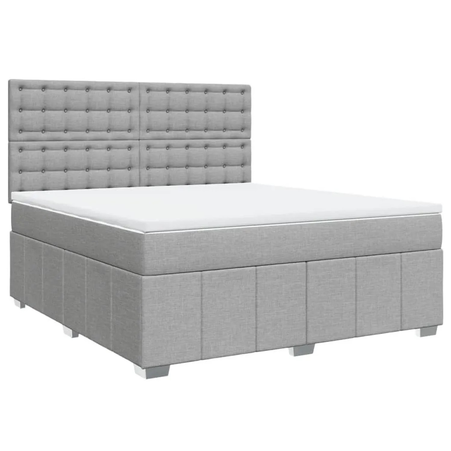 vidaXL Boxspringbett mit Matratze Hellgrau 180x200 cm Stoff 3291761 günstig online kaufen