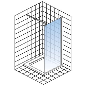 Schulte Alexa Style 2.0 Walk In Duschwand, 90x190 cm, Chrom-Optik, teilgerahmt.
